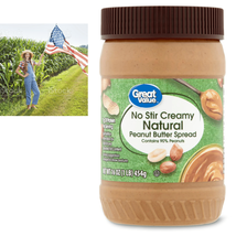 #pEANUT BUTTER , 10 One Pound Jars, Natural Creamy.,(GREAT vALUE) Fast #... - $44.99