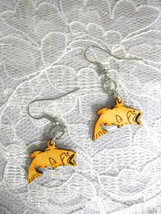 New Wild Fishing Fresh Water Big Mouth Bass Fish Laser Cut Wood Charm Earrings - £9.48 GBP