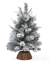 Martha Stewart Collection Woodland Shimmer White Flocked Tabletop Pine Tree - £33.12 GBP