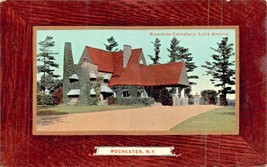 Rochester New York~Riverside CEMETERY-LAKE AVENUE~1913 Faux Wood Frame Postcard - £7.45 GBP