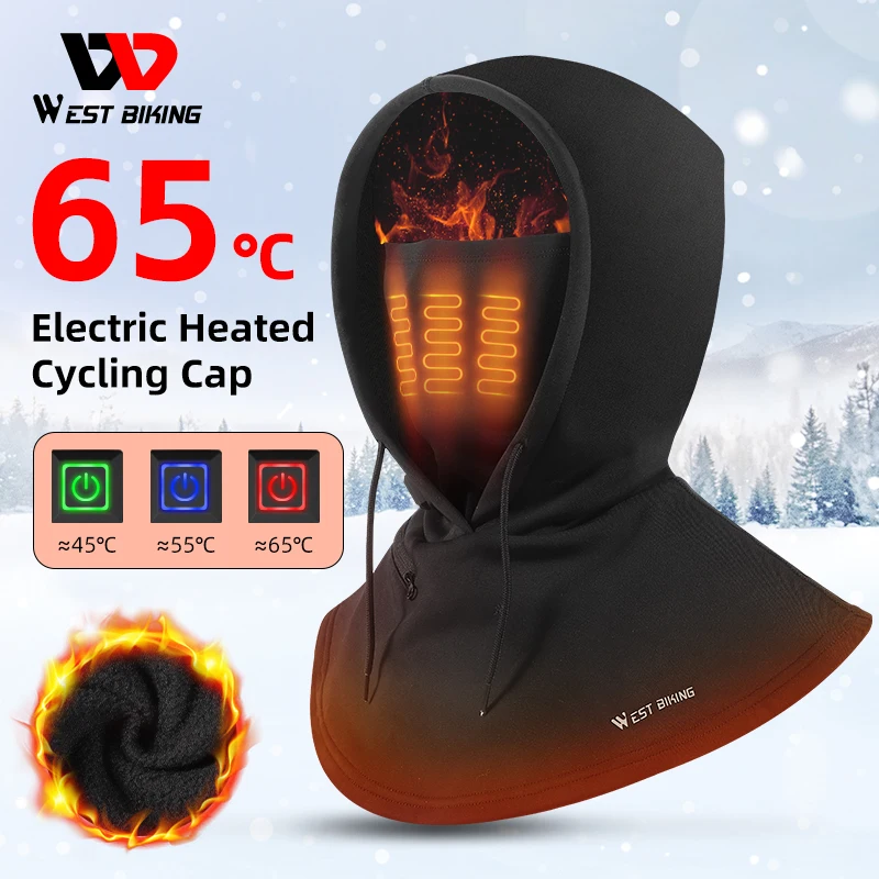 WEST BIKING Electric Heated Cycling Cap Winter Balaclava Hat Warm Face Cover - £23.70 GBP+