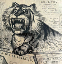 Thomas Nast Democrat Tiger 1876 Victorian Woodcut Engraving Political LGBinTN1 - £74.74 GBP