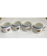 Vintage Farmhouse Blue Susan Winget Flowers  Coffee Mug Cup 1996 Set Of 4 - $15.83