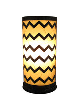 Scratch &amp; Dent 16.5 Inch Cutout Chevron Metal and Fabric Cylinder Table Lamp - £20.77 GBP