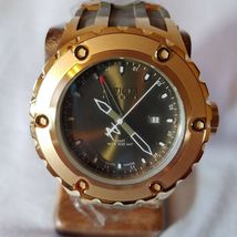 INVICTA SUBAQUA QUARTZ - GOLD CASE WITH OLIVE GREEN BAND / NEEDS NEW BATTERY image 2