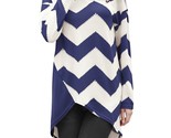 Allegra K Women Long Sleeves Chevron Print Asymmetric Hem Tunic Top - NA... - $6.79