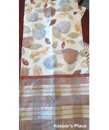 Bacova TETONS LEAF Country Farmhouse Fabric Shower Curtain Leaves Plaid ... - £22.02 GBP
