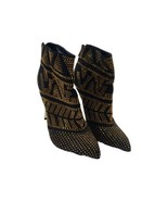 THALIA SODI Alejandra Gold Studded Ankle Bootie 7M Black Cocktail Party  - $19.75