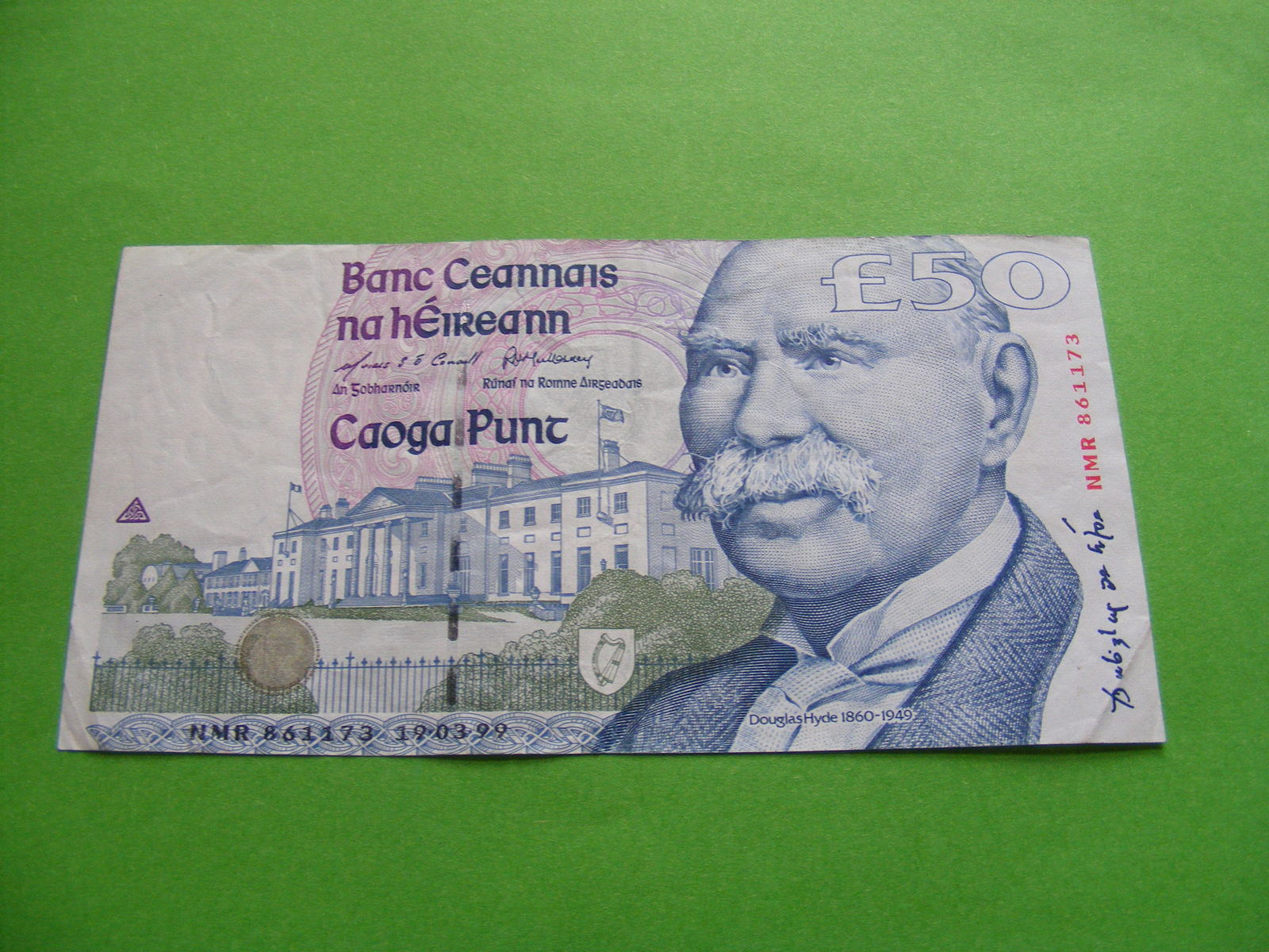 Original Irish Fifty Pound Note £50 1999 Ireland Douglas Hyde FREE SHIPPING - £137.61 GBP