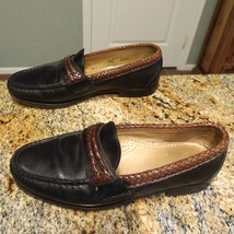 Allen Edmonds Newcomb Black Brown Leather Slip On Loafers Shoes Men&#39;s Sz... - $64.35