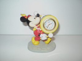 Marching Mickey Mouse Disney Fantasma  Miniature Clock 2000 Vintage 3&quot; High - £20.58 GBP