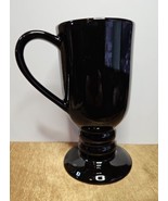 Vintage McCoy Pottery Tall Footed Pedestal Mug Black Glaze USA - $20.09 CAD