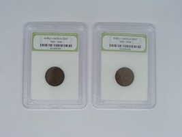 Lot Pack of 2 Coins Early Lincoln Cent 1930 - 1939 Wheat Slabbed Certified INB - £9.67 GBP