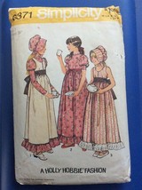 VTG Sewing Pattern Simplicity 6371 Size 10 M Holly Hobbie Dress Bonnet Girls - £4.55 GBP