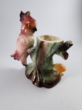 Vtg Maddux Cockatiel Parrot Planter Vase Mushrooms California 1940s Chipped - £18.19 GBP