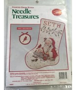 Needle Treasures Santa &amp; His Birds Christmas Stocking Counted Cross Stit... - £46.69 GBP