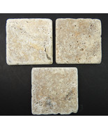 Set of 3 beige Natural Stone Porous 4 x 4 Tiles Travertine? Backsplash K... - £3.72 GBP