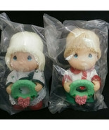 Precious Moments Hi Babies DOLLS 5&quot; 1991 Happy Holidays Mom &amp; Happy Holi... - $43.60 CAD
