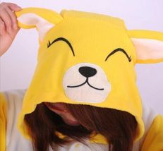 Sealed Newcosplay Yellow/ White Fleece Fox One Piece Costume PJs Adult Small image 2