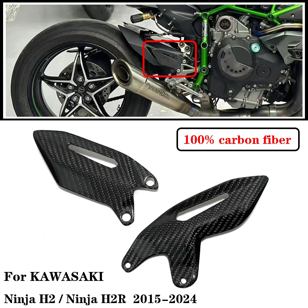 100% 3k Carbon Fiber For Kawasaki Ninja H2 H2R 2015-2024 Motorcycle Acce... - $66.07+
