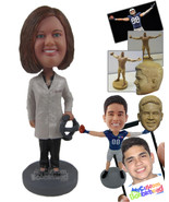 Personalized Bobblehead Female Optometrist In Her Medical Attire With A ... - £73.28 GBP