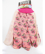 Garden Gloves Pink Floral Pattern with Grip Dots One Size Adult Gardenin... - €5,93 EUR