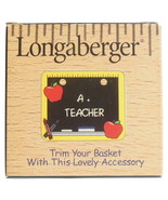 Longaberger Tie On Basket Accessory A+ Teacher Chalkboard Ruler Apples P... - $204.31 MXN