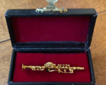 Musical instrument Clarinet Golden Pin Tie Tack 2 1/2 inches - $19.75