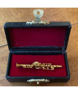 Musical instrument Clarinet Golden Pin Tie Tack 2 1/2 inches - £15.44 GBP