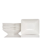 White Six Piece Pebbled Porcelain Service For Six Bowl Set - €94,93 EUR
