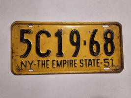 New York State License Plate 1951 &quot;The Empire State&quot; #5C19-68-Vintage-Ma... - £27.24 GBP