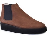 Amalfi by Rangoni Enrico Chelsea Boot Brown Suede Low Wedge sz 9 M New - £39.38 GBP