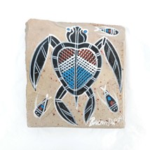 Painted Sea Turtle Slate Tile Art - $23.55