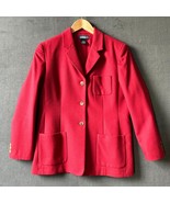 Lands&#39; End Red Wool/Cashmere Lined 3-Button Blazer Jacket - Women&#39;s Size... - $722.54 MXN