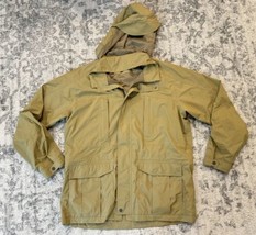Orvis Pursell Jacket Mens XL Khaki Tan Full Zip Hooded Waterproof Outdoo... - $98.99