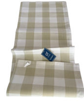 C&amp;F Home Everyday Slub Cotton Table Runner 13" x 72" Beige White Plaid - $21.78