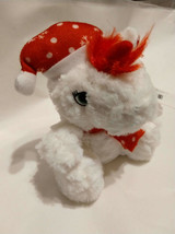 New Holiday White red Unicorn Santa Hat Scarf 6” Plush Stuffed Animal Christmas - £7.52 GBP