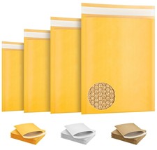5 Yellow Kraft Bubble Mailers 14.25x19 Paper Cushion Padded Envelopes Self Seal - £20.30 GBP