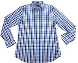 Banana Republic Non-Iron Grant Fit Button Up Shirt Men&#39;s Large Blue Whit... - $17.81