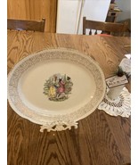RARE VINTAGE HOMER LAUGHLIN OVAL PLATTER MAN COURTING WOMAN VICTORIAN 14... - $34.86 CAD