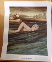 Marilyn Bell  Swimmer Print Prudential Life Premium 1970s 12 3/4&quot; x 16 1/2&quot; - £7.40 GBP