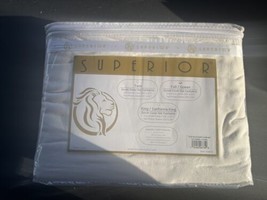 Superior Premium Cotton Flannel Duvet Cover 3pc Set - Full/Queen - Ivory Solid - £31.32 GBP