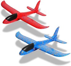 2 Pack Throwing Foam Airplanes 17.5 Inches 2 Flight Mode Glider Inertia Planes M - £19.45 GBP