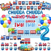 Train Cake Topper For 2Nd Birthday,Train 2Nd Birthday Decorations,Chugga Chugga  - £30.67 GBP