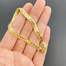 8 Inch 18K Gold Bracelet 5MM Sideways Chain Bracelet For Woman Men Fashion Weddi - £9.91 GBP