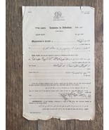 Rare Palestine Document Summons To Defendant 1926 - $15.41 CAD