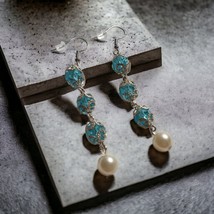 Upcycled Vintage Earrings Women Matching Wedding Old New Borrowed Blue Jewelry - £11.11 GBP