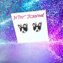 Betsey Johnson Dog Stud Earrings Msrp $25 New With Tags - £15.56 GBP