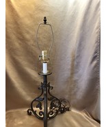 Black Wrought Iron Scroll Design Table Lamp with Harp - $18.10