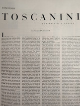1956 Holiday Article Arturo TOSCANINI Portrait of Genius Samuel Chotsinoff - $10.80